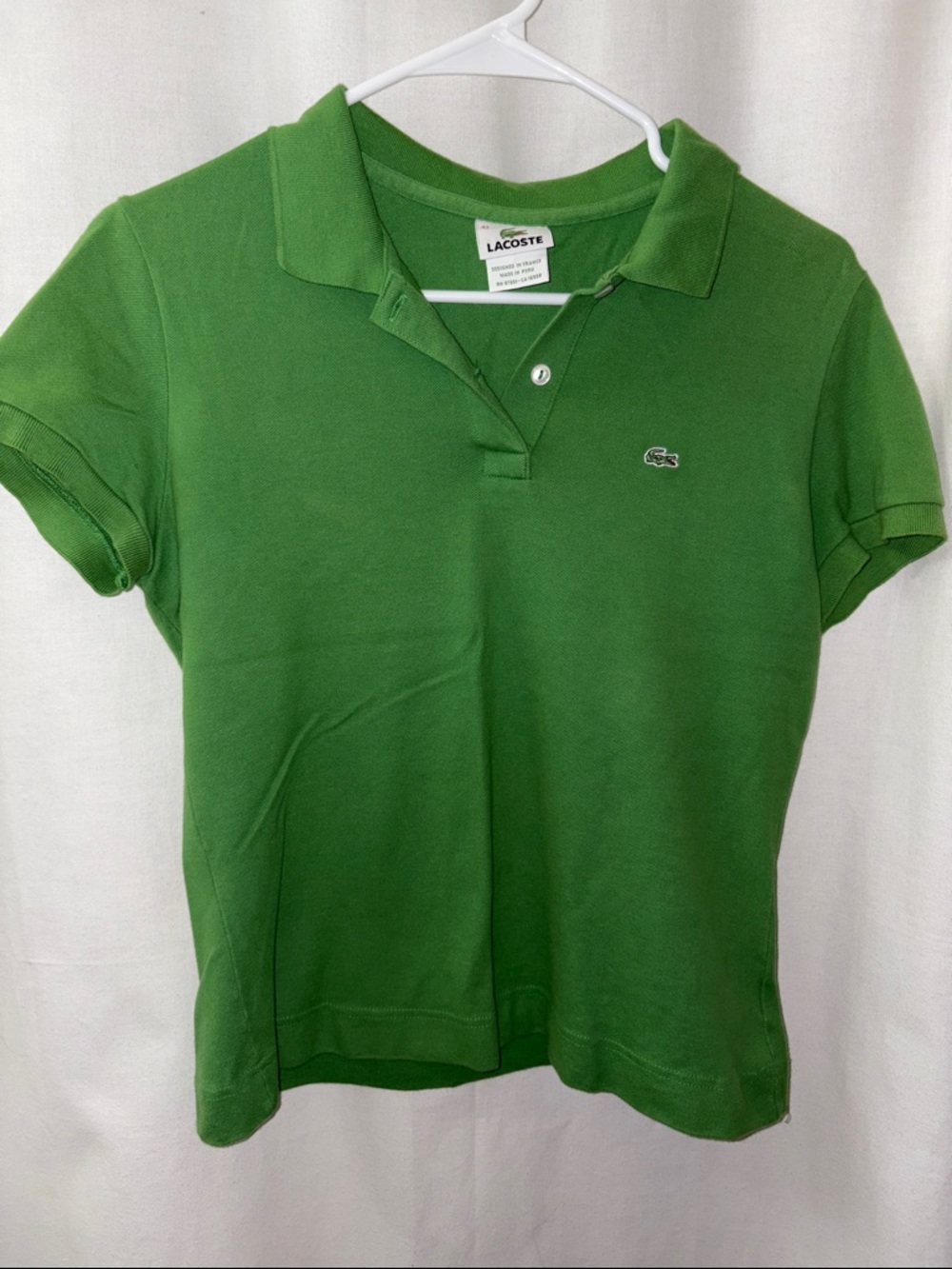 Lacoste Women’s Green Short Sleeve Polo with Crocodile Logo
